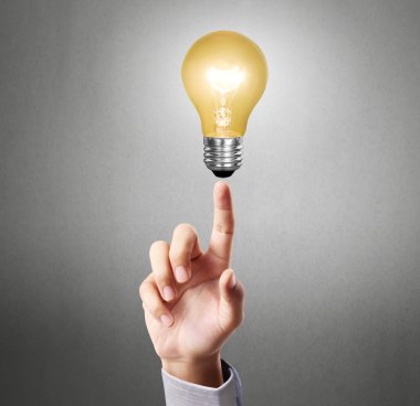 fikirler ampul ışık yandan