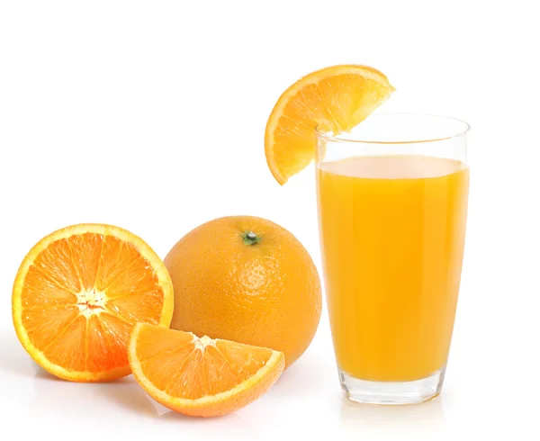 Orangensaft und Scheiben — Stockfoto