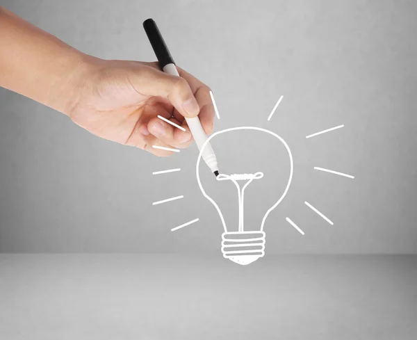 Hand drawing light bulb — Stock Photo, Image