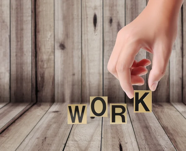 Hand and word work — Stock Photo, Image