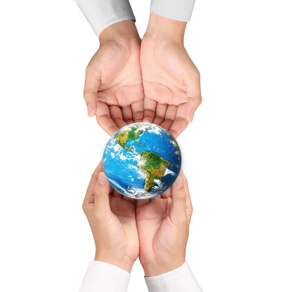 Earth in human hand — Stock Photo, Image