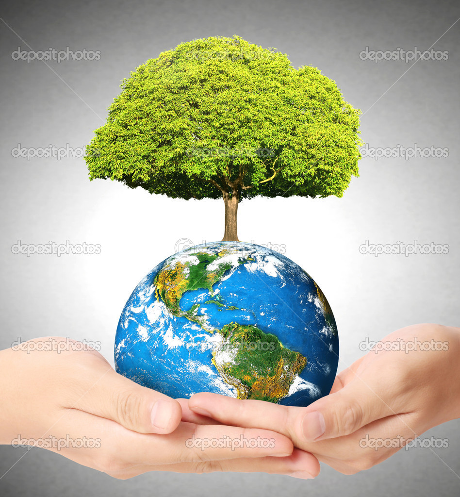 earth social in human hand 