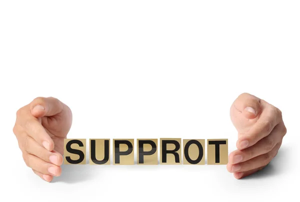 Holding word supprot — Stock Photo, Image