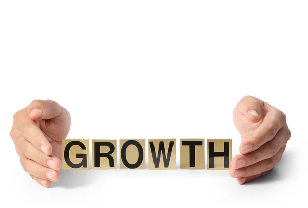Holding word growth — Stock Photo, Image