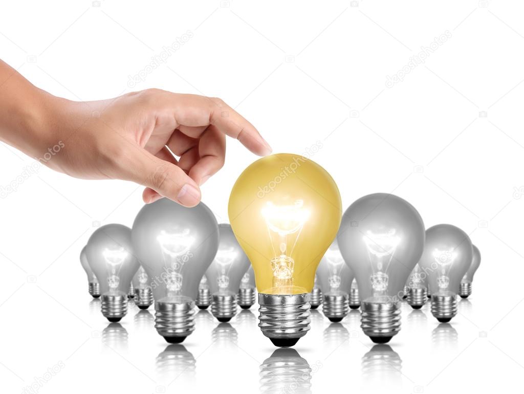 bulb light in a hand