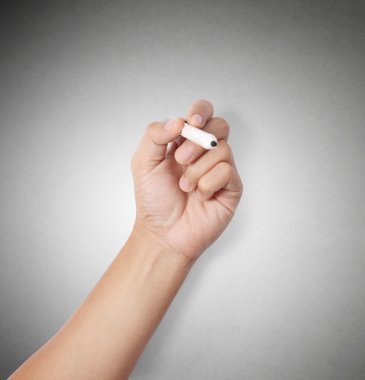 bir cam üzerine el holding tarafından yazıldı planı işareti