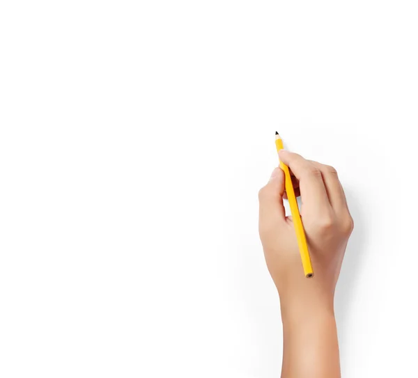 Pencil in hands — Stock Photo, Image