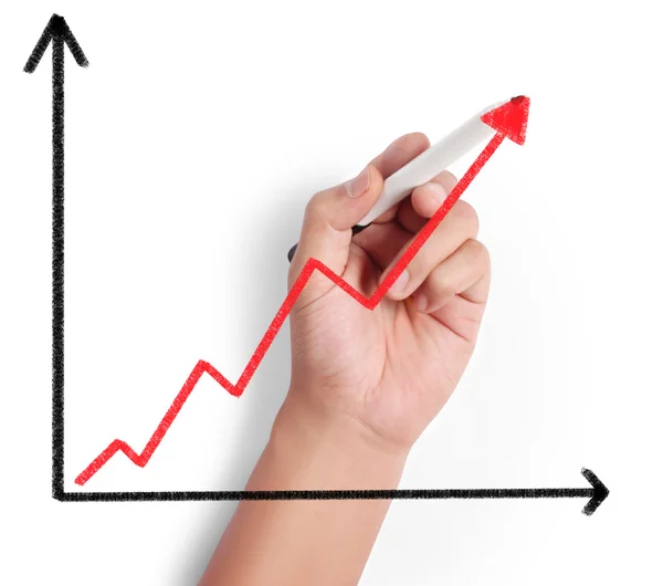 Business man drawing graph — Stock Photo, Image