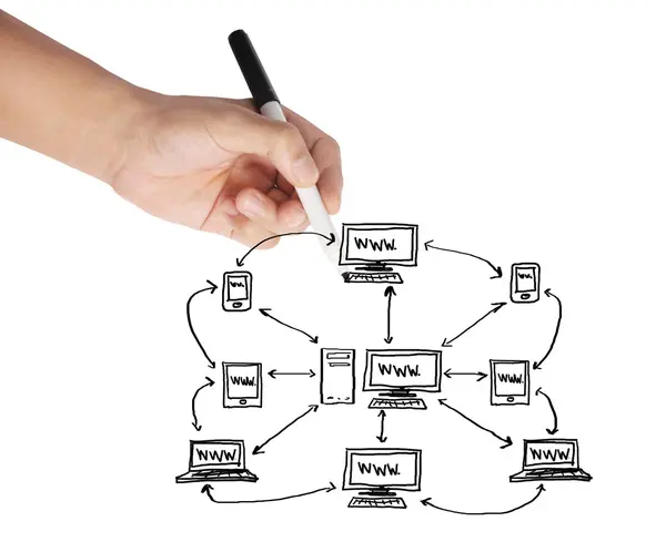 Drawing social network — Stock Photo, Image