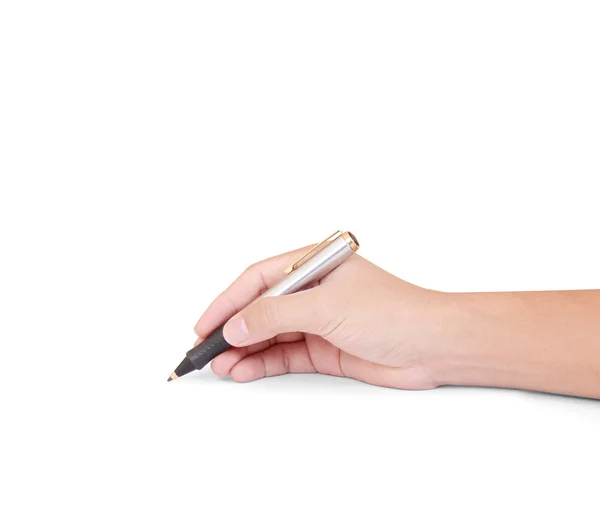 Mains avec stylo écriture — Photo