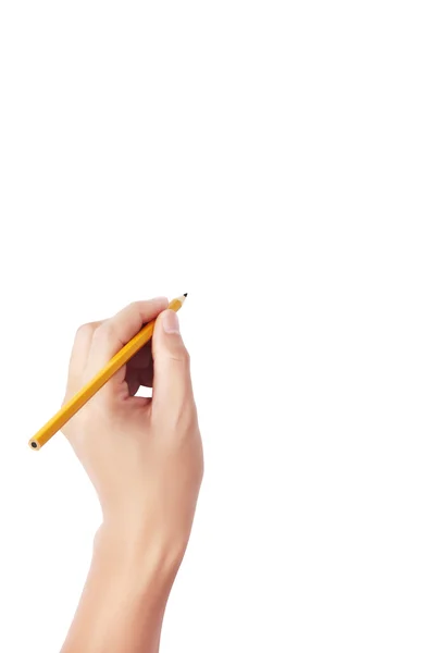 Hands with pencil writting something — Stock Photo, Image