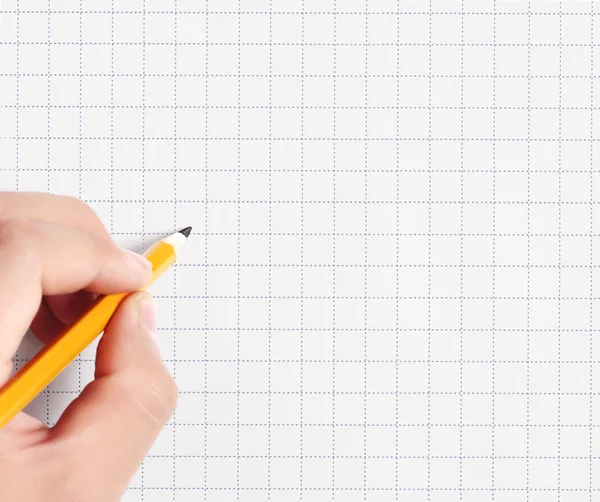 Pencil in hand rubber writting something — Stock Photo, Image