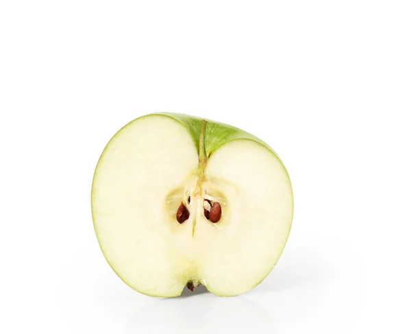 Green apple on a white — Stock Photo, Image