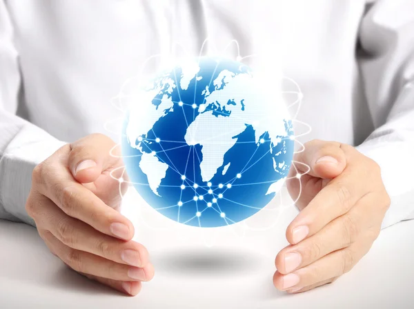 Globe in human hand — Stock Photo, Image