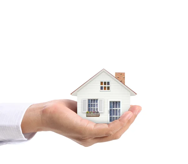 Holding house representing home ownership — Stock Photo, Image