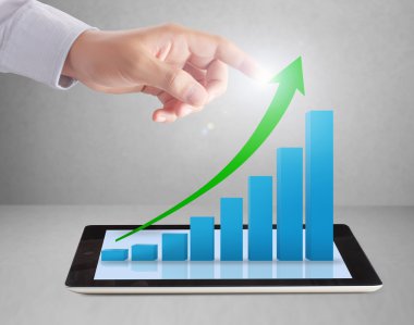 Tablet ekran grafik ve el ile