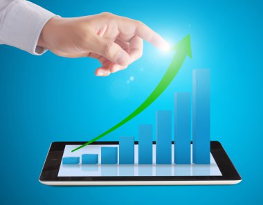 Tablet ekran grafik ve el ile