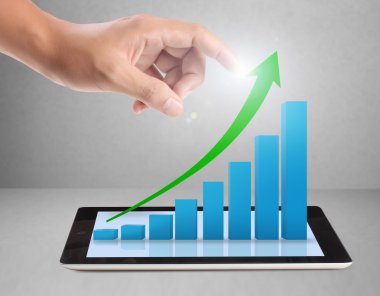 Tablet ekran grafik ve el ile