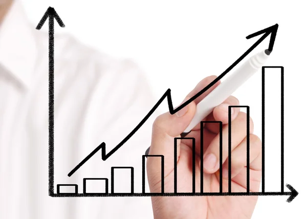Gráfico de desenho de homem de negócios — Fotografia de Stock