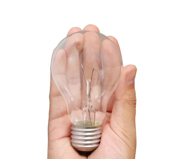 Ideas light bulb in  hand — Stock Photo, Image