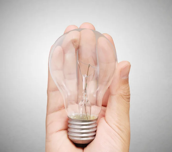 Idee lampadina in mano — Foto Stock