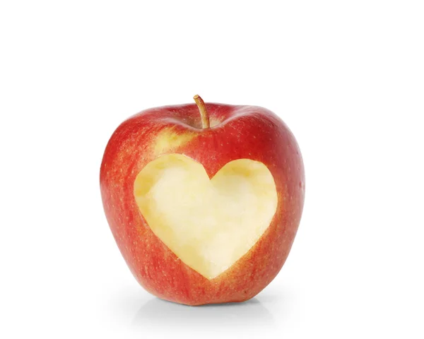Äpple med hjärta form — Stockfoto