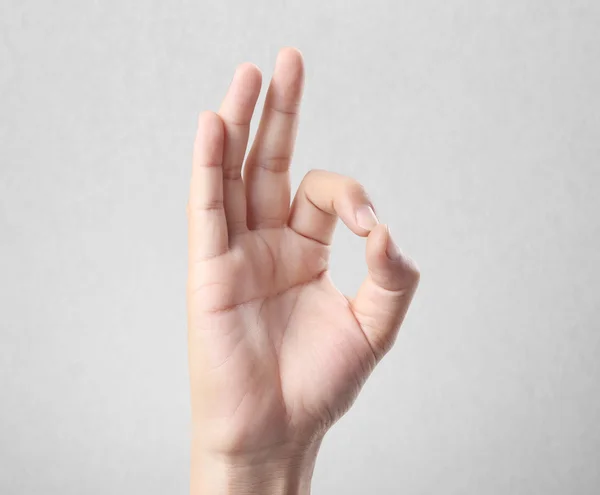 Hand in ok sign — Stock Photo, Image