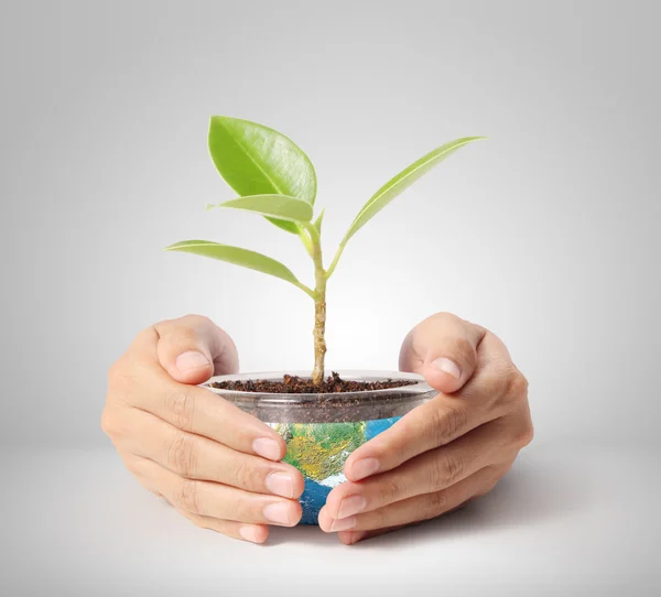 Erde in menschlicher Hand — Stockfoto