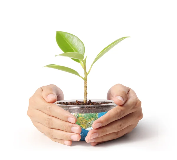 Erde in menschlicher Hand — Stockfoto