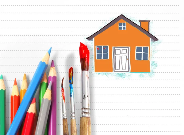 Drawing the house — Stock Photo, Image