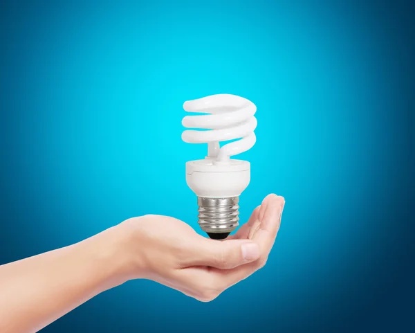 Light bulb in the hand — Stock Photo, Image