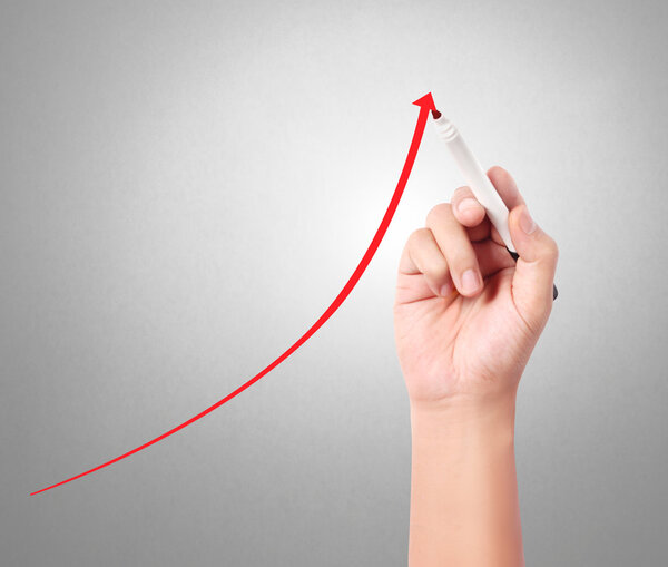 Business man drawing  graph 