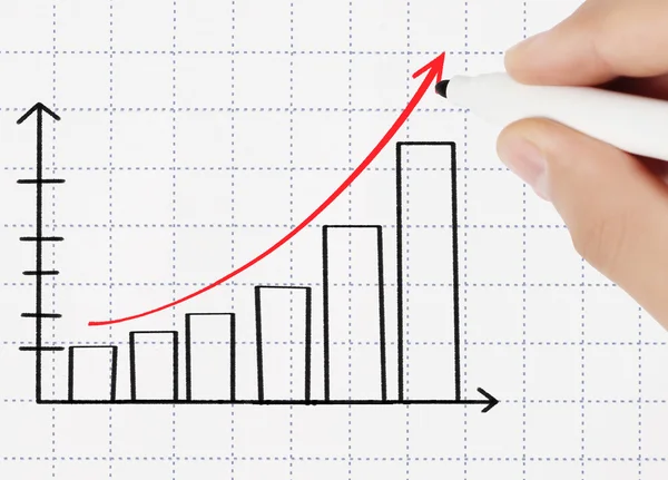 ビジネス男図面グラフ — ストック写真