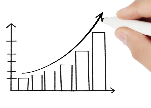 Business man drawing graph — Stock Photo, Image