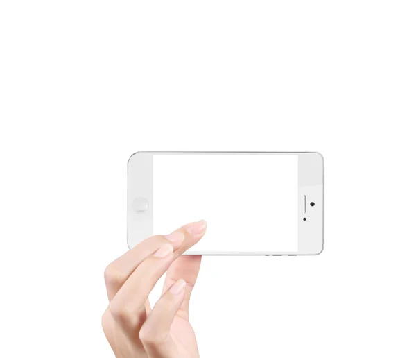 Современный мобильный телефон в руке — стоковое фото