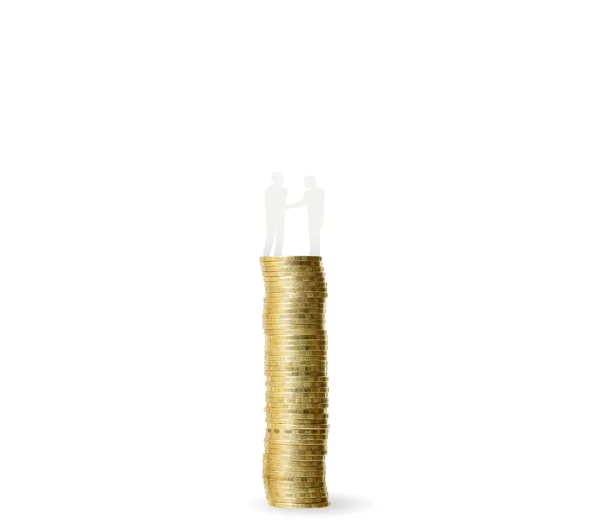 Gold  coins and graph them — Stock Photo, Image