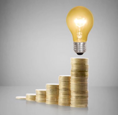 Money saved in different kinds of light bulbs  clipart