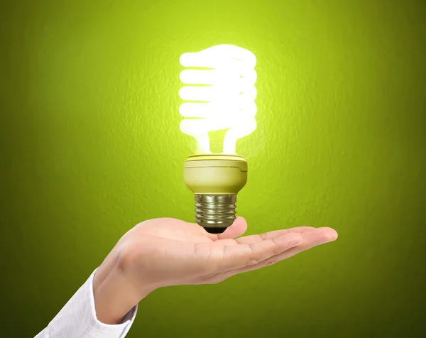 Ideeën-lamp licht aan kant — Stockfoto