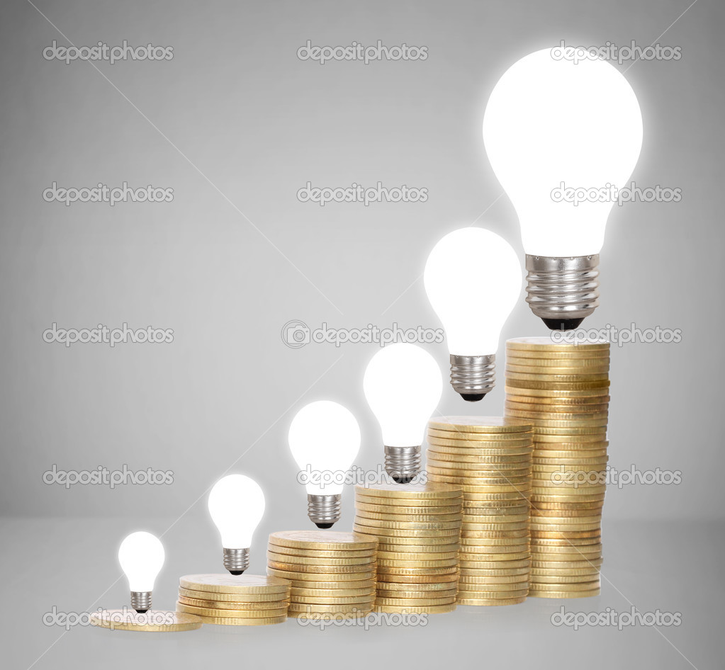 Money saved in different kinds of light bulbs 