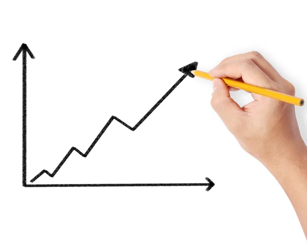 Male drawing a graph — Stock Photo, Image