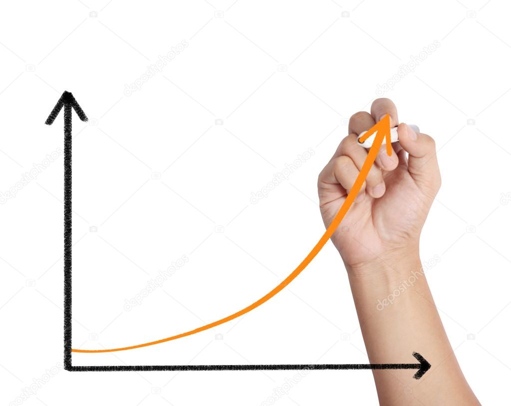 Male drawing a graph 