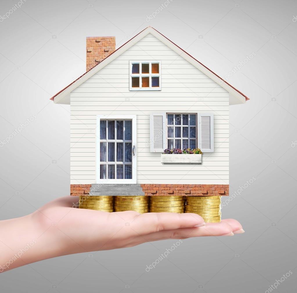 Real estate concept, buy house from coin 