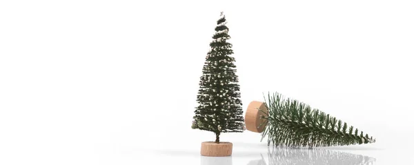 Árvore Natal Artificial Decorada Pequena Linda — Fotografia de Stock