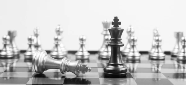 Концепция Бизнес Идей Конкурентной Стратегии Настольных Шахмат Финансирование Денег — стоковое фото
