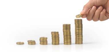 Para yığını, ticaret grafiği, finansal yatırım konsepti