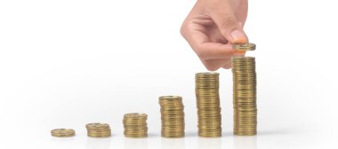 Para yığını ticaret grafiği ve finansal yatırım konseptiyle el ele