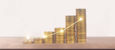 Para yığını, ticaret grafiği, finansal yatırım konsepti