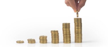 Para yığını ticaret grafiği ve finansal yatırım konseptiyle el ele