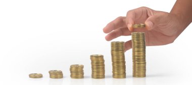 Para yığını ticaret grafiği ve finansal yatırım konseptiyle el ele
