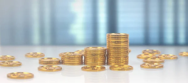 Stapel Einer Münze Mit Handelsdiagramm Finanzinvestitionskonzept — Stockfoto